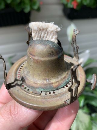 No.  1 Antique Bridgeport Brass Kerosene Oil Lamp Burner Pat 1870 & Dec.  7,  1890