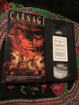 Carnage The Legend Of Quiltface Rare & Oop Horror Movie Brain Damage Video Vhs