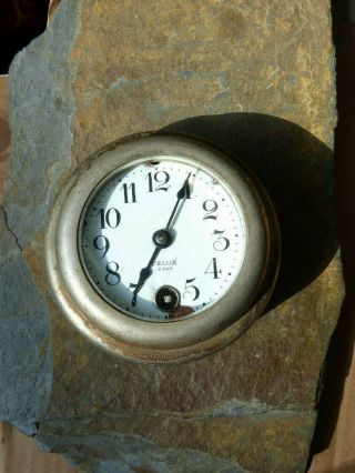 Antique Velox 8 Day Wind - Up Car Clock It Runs Porcelain Dial