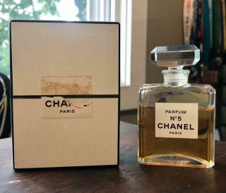 Vintage Rare Chanel No 5 Pure Parfum Flacon 28ml/.  9oz W/ Plastic Box Perfume
