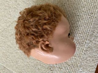 VINTAGE THREE - 3 - DYDEE BABY Doll Heads - RED FUR / Caracul Wig - Molded Hair 2