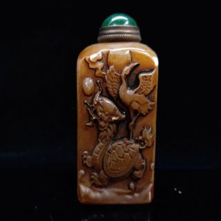 Chinese Antique Hand Carved Shoushan Stone Snuff Bottle Ll071