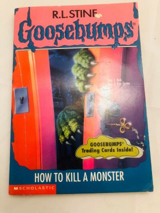 Goosebumps How To Kill A Monster Book With Trading Cards Rl Stine Rare
