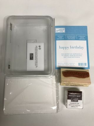 Stampin Up Birthdays Count Mini Note Stamps,  Chocolate Chip Ink Spot Rare