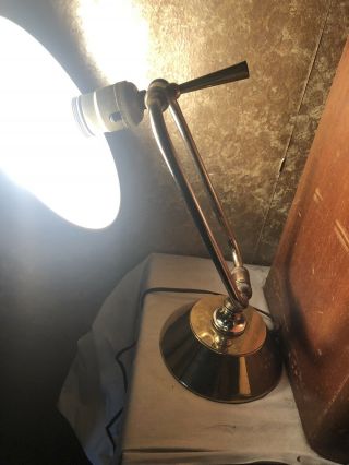 Vintage Industrial Adjustable Brass Table Lamp 3