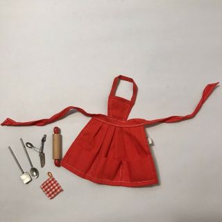 Vintage 1960’s Barbie Fashion PAK Red Apron And Barbecue Accessories 2