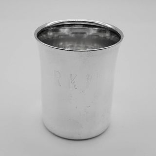 Lunt Sterling Silver 572 Shot Glass Cup Toothpick Monogram 1 - 1/2 "