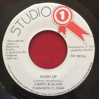 Larry & Alvin Hush Up Rare Reggae 45 Studio One Jamaica So 1870 Ex