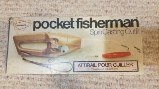 Vintage 1972 Popeil Pocket Fisherman,  Spin Casting Outfit With Box