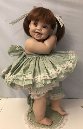 Vintage Porcelain And Cloth Doll 20” Tall/signed Natalie Baris 2005