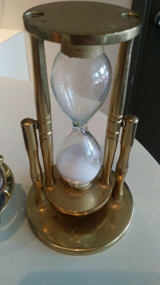 Vintage Brass Timer Shiny Hourglass,  Read