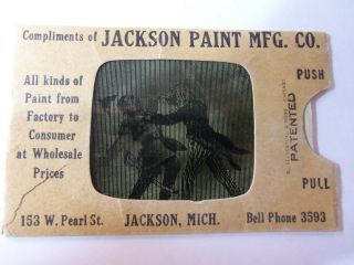 Antique Advertising Flasher Card Of Fight With Uncle Sam Jackson Paint Mfg.  Co