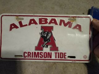 Vintage Rare Car License Plate University Of Alabama Crimson Tide