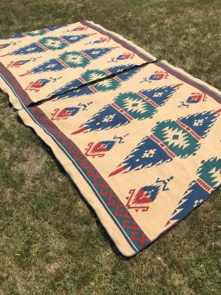 Vintage Beacon Camp Blankets Camp Reversible Navajo / Aztec Twin Rare
