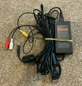 Playstation 2 Slim - Oem Ac Power Cord & Av Composite Rca Cable - Ps2 Rare Set