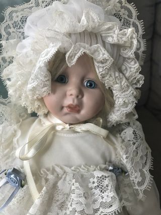 Antique Rare Victoria Impex Doll Design By Cindy M Mcclure - Baby Doll Baby Blue