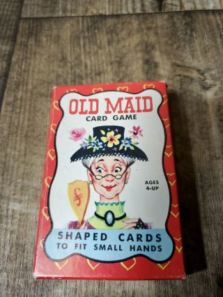 Vintage Old Maid Cards Scalloped Edge,  Rare,  Whitman,  Built Rite,