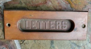 Antique Victorian All Brass Letter Mail Slot Simple Functional Design