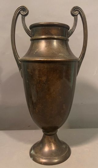 Antique Art Deco Era Bronzed Spelter Urn Old Mantel Garniture Parlor Vase