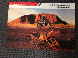 Vintage Honda Xr 600r/250r/100r The Survivor Rare Poster