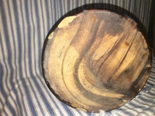 Antique Primitive Wax Sealer Pottery Crock Jar Albany Slip Glaze Half Gallon 3