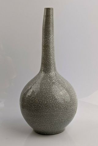 Chinese Antique Porcelain Crackle Bottle Vase - Qing 19th Century Fine