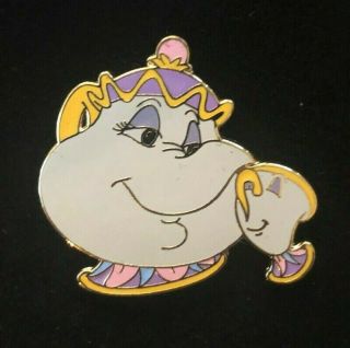 Disney Pin - Wdw - Beauty And The Beast - Mrs.  Pots & Chip - Rare Collectible