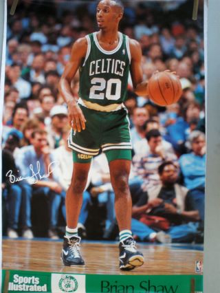 Rare Brian Shaw Celtics 1991 Vintage Sports Illustrated Si Nba Poster