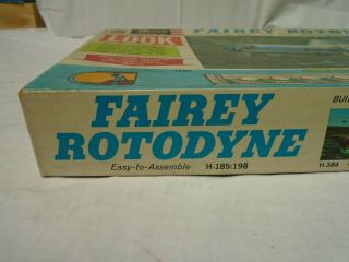 1961 Fairey Rotodyne Model Kit Revell No H - 185:198,  Unbuilt Complete,  RARE,  EX 2