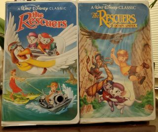 The Rescuers And The Rescuers Down Under Black Diamond Edition Vhs (1992) Rare