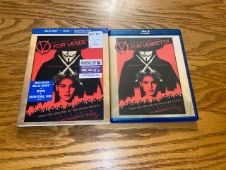 Dc V For Vendetta 2006 Natalie Portman) Blu - Ray Dvd Combo Set Rare Oop Slipcover