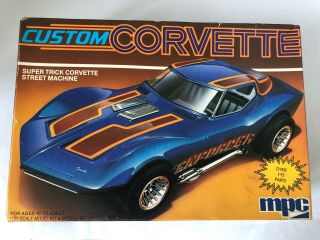 Mpc 1:25 Custom Corvette Model Kit 6359 Unassembled In Opened Box