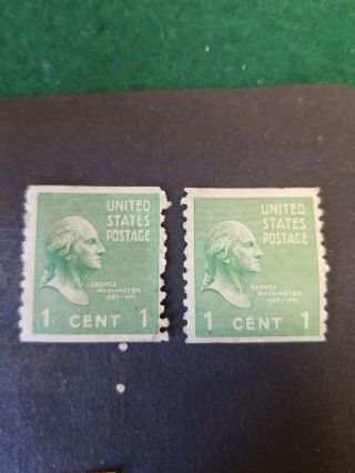 Two Rare George Washington 1 Cent Stamp 1797 - Green