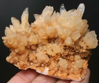 153g Rare Natural Yellow Clear Calcite Crystal Cluster Mineral Specimen