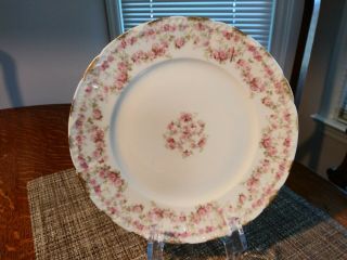 Antique Gda Limoges France Porcelain 8.  5 " Plate,  Vgc,  Pink Flowers