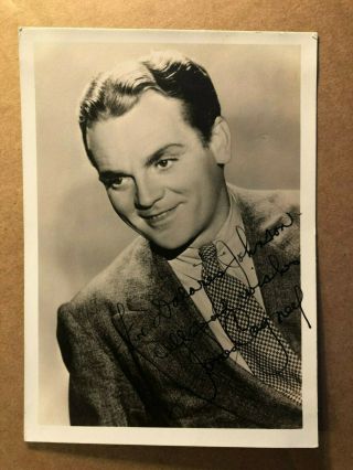 James Cagney Rare Striking Early Vintage Autographed Photo From 1940s White Heat