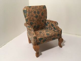 Vintage Dollhouse Miniatures Wooden Arm Chair 52