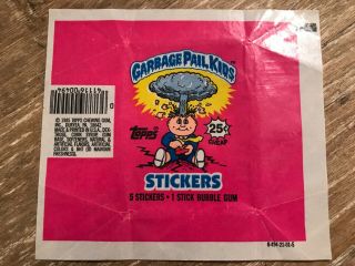 Topps 1985 Os1 1st Series Garbage Pail Kids Wax Pack (wrapper Only) Rare