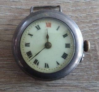 Quality Vintage Solid Silver Swiss Made Trench Wristwatch //
