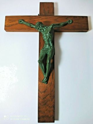 Antique Wood And Bronze Crucifix From The Holy Land