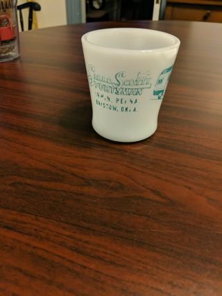 Serro Scotty Sportsman Milk Glass Advertising Coffee Mug Cup Very Rare