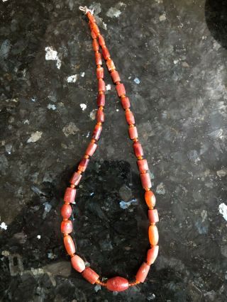 Antique Chinese Carved Agate Necklace