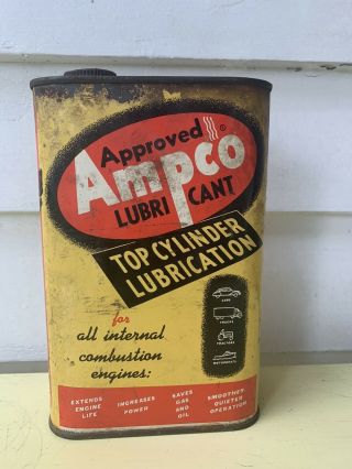 Rare Vintage Ampco Top Cylinder Oil Lubricant Can