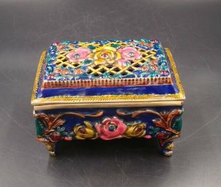 Handmade Carved Statue Brass Cloisonne Coloured Drawing Incense Burners Xuande