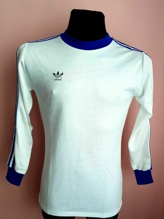 Adidas Jersey Long Sleeve Vintage Rare Made In West Germany White Classic Soccer