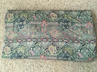 Pottery Barn Green Pink Beige Paisley Floral Duvet Cover King Rare