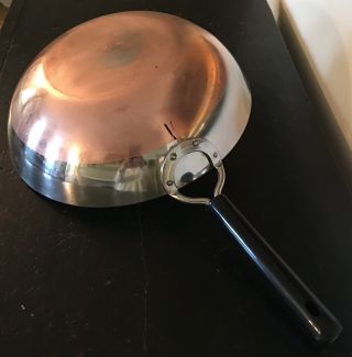 Rare Joyce Chen Stainless Steel 12” Wok With Copper Clad Bottom.  2 Handles.