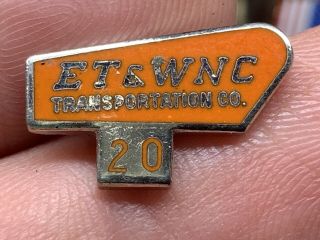 Et & Wnc Transportation Company Very Rare Stunning 20 Years Service Award Pin.