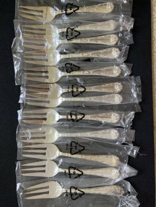 Wm Rogers & Son Silverplate 12 Pc Salad Forks Enchanted Rose