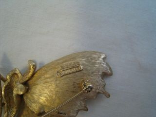 RARE VINTAGE C.  1950’s - 60’s “©BOUCHER 1066 P” INSECT ON BRANCH BROOCH B&W ENAMEL 3